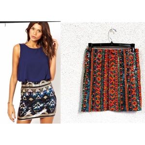 Francesca’s sequined mini skirt